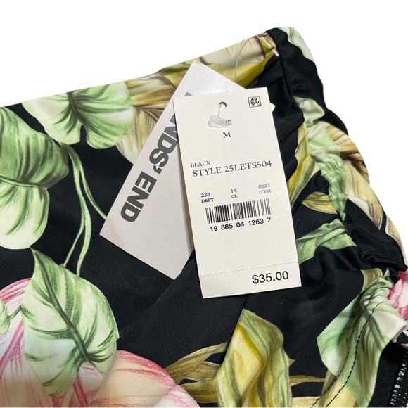 Lands’ End Tropical High Waist Fold Over Swim Bottoms NWT Size M - Picture 3 of 3